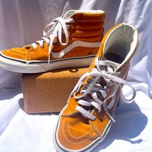 Vans Hightop Orange Canvas and Suede Sneaker